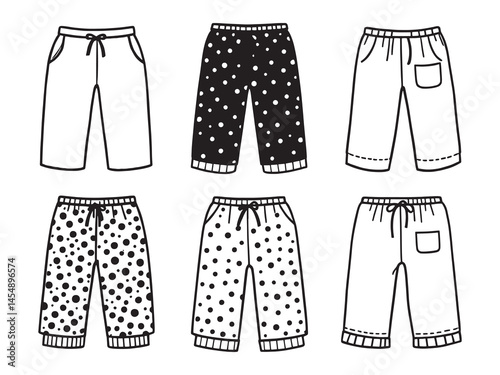 Pajama Pants line art icon bold clean graphic drawing