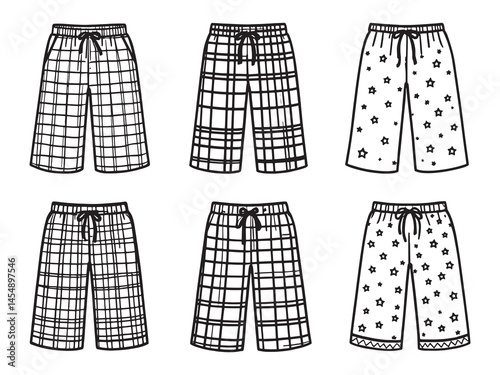 Pajama Pants line art icon minimalist design illustration
