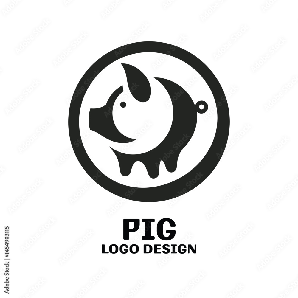 Pig Vector Logo Design Pig Vector Logo Design