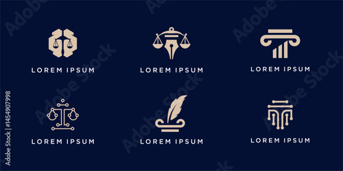 Set of law and legal logo