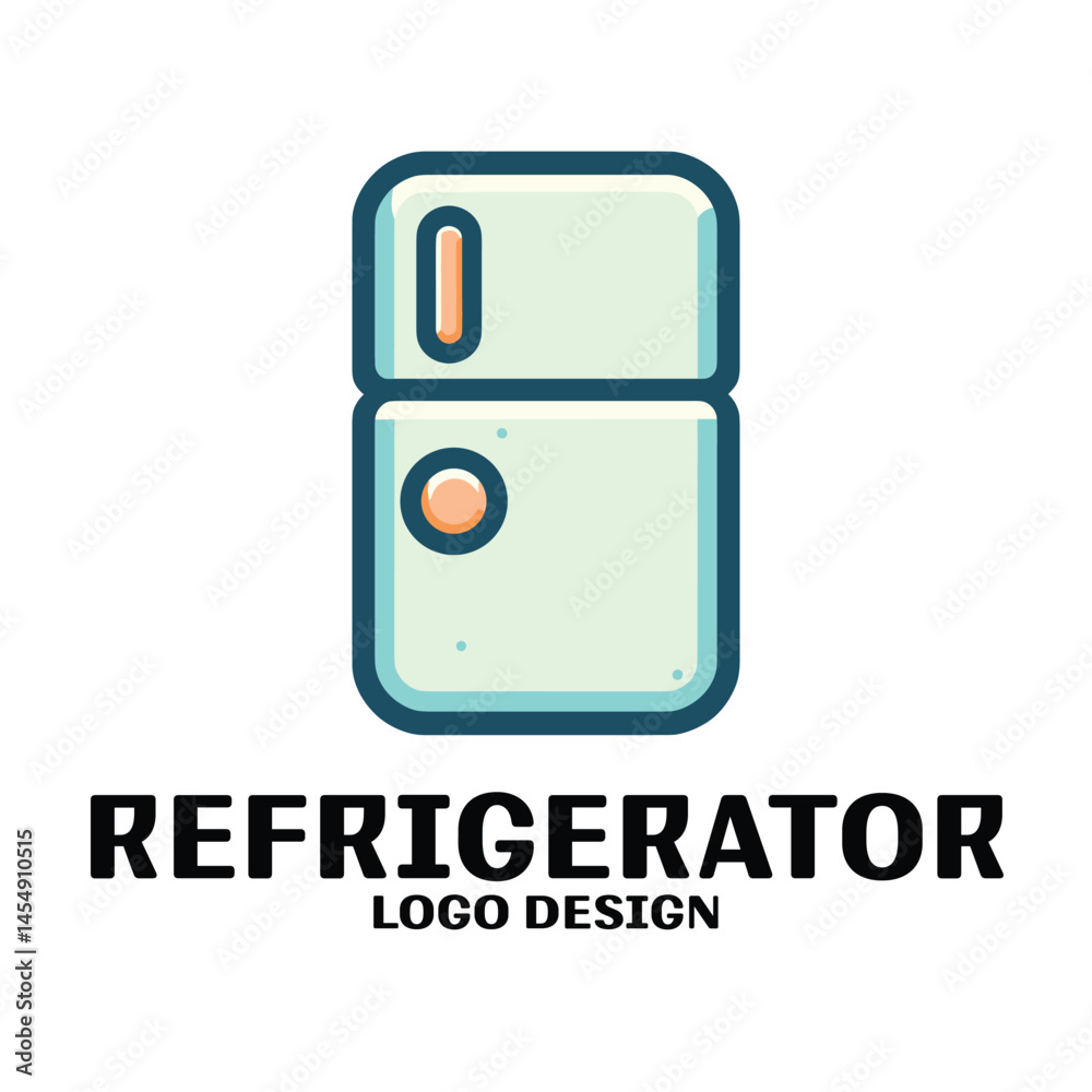 Refrigerator Vector Logo Design Refrigerator Vector Logo Design
