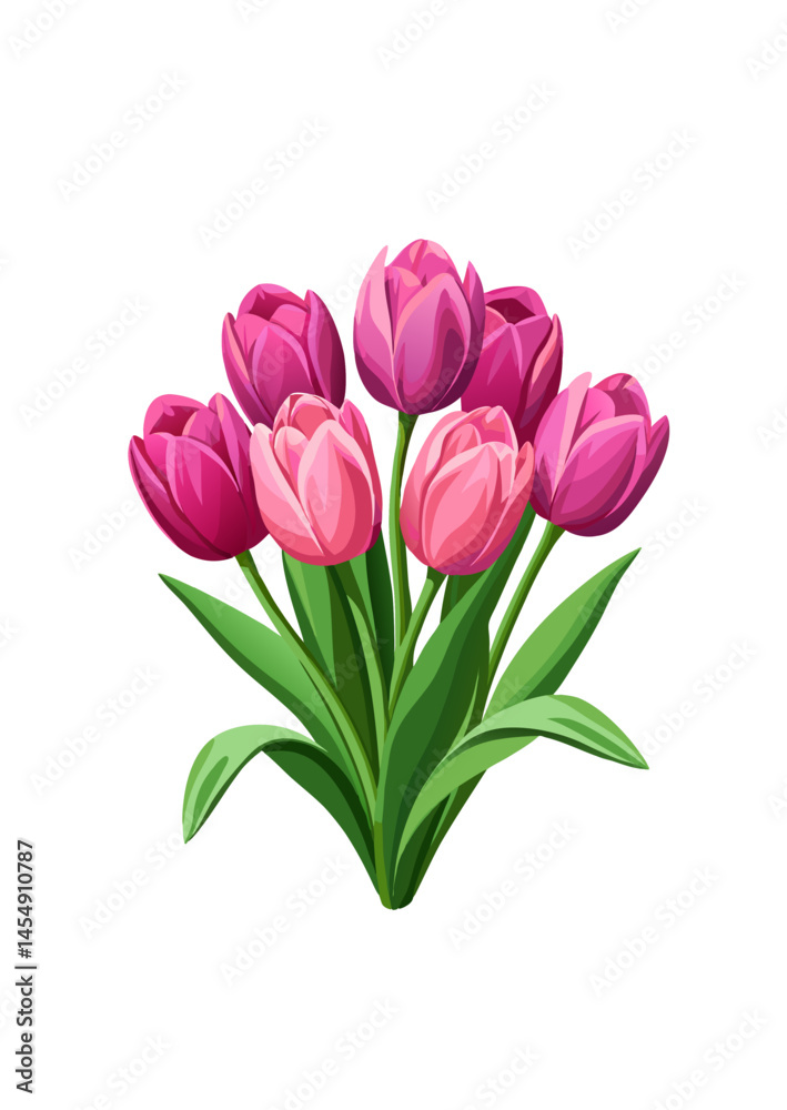 Fototapeta premium bouquet of pink tulips
