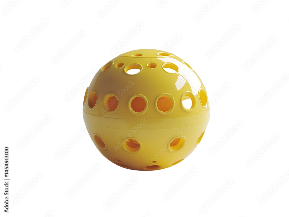 Yellow Perforated Sphere Decorative or Functional Ball Yellow Perforated Sphere Decorative or Functional Ball