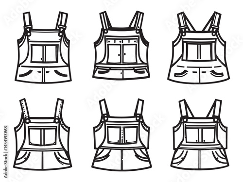 Pinafore Top line art icon elegant clothing outline
