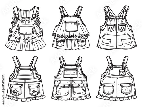 Pinafore Top line art icon minimalistic apparel drawing