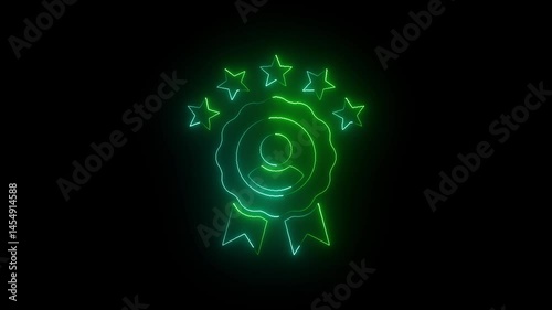 Wallpaper Mural Glowing Badge of Excellence and Achievement with Five Stars. Torontodigital.ca