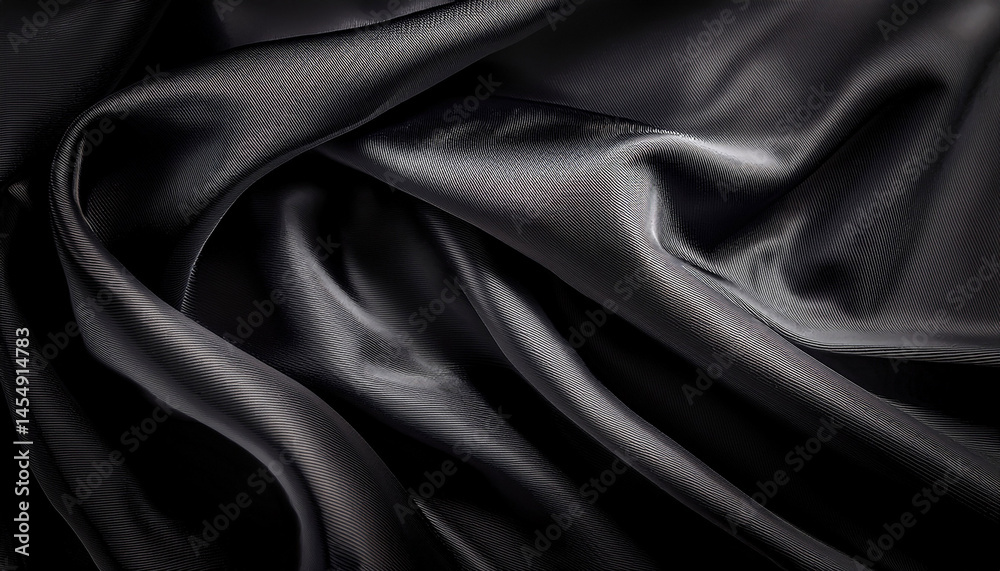 Obraz premium smooth elegant black satin texture abstract background luxurious background design