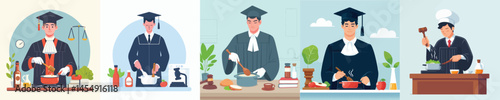 vector set of cooking judges