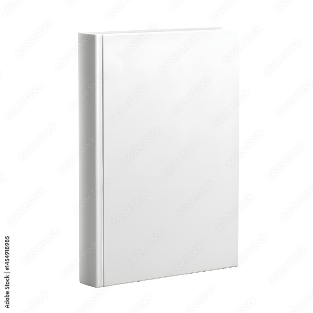 White three-ring binder, closed, standing upright, with a clean, minimalist appearance. White three-ring binder, closed, standing upright, with a clean, minimalist appearance.