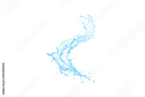 Water splash isolated on transparent background, twisting liquid stream png