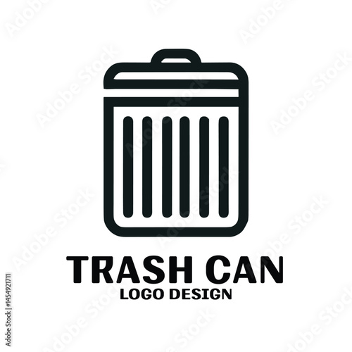 Trash Can Vector Logo Design