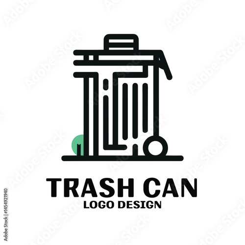 Trash Can Vector Logo Design