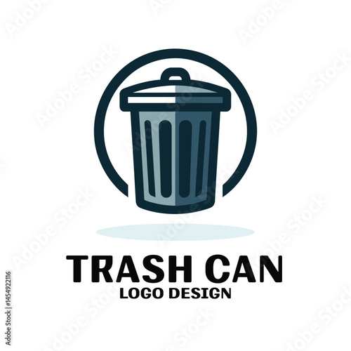 Trash Can Vector Logo Design