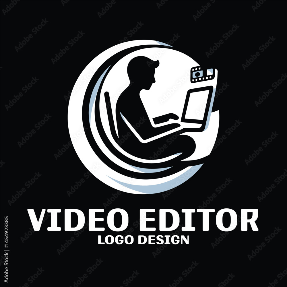 Naklejka premium Video editor Vector Logo Design