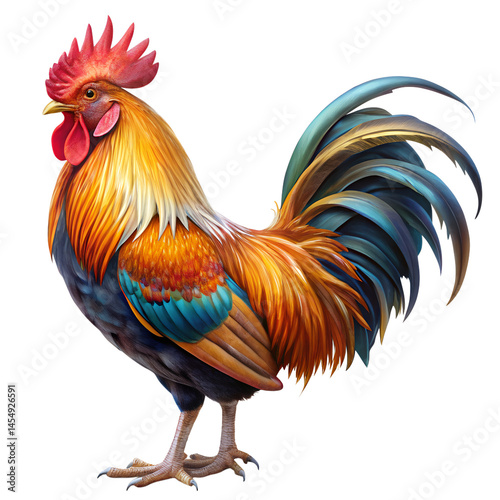 farm rooster clipart on white