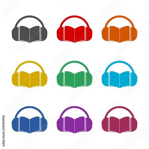 Audio guide icon isolated on white background. Set icons colorful