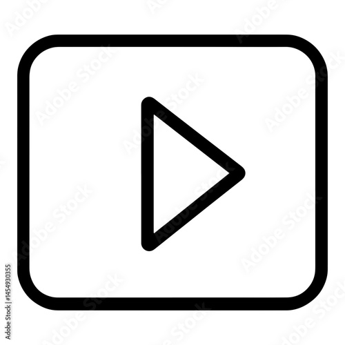 Play Button Icon in Simple Design on White Background  