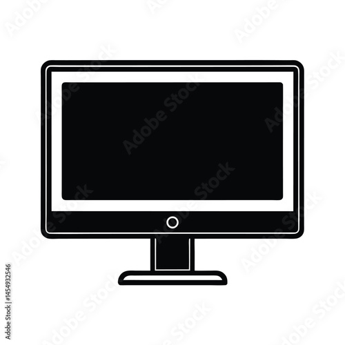 desktop computer monitor icon vector art silhouette