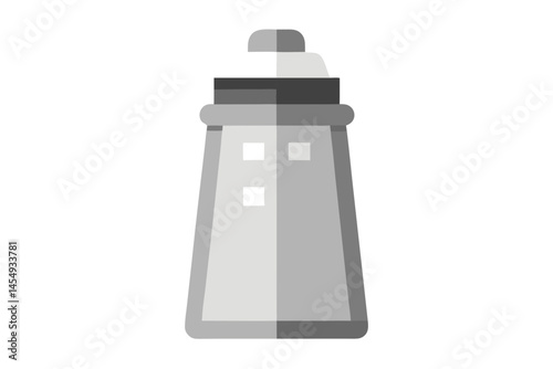 Cartoon Salt Shaker Container Isolated on White Background in Grey Colors