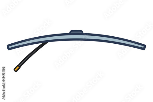 A single light blue curved windshield wiper blade over a white background