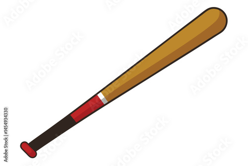 Illustration of a wooden baseball bat with various color bands painted