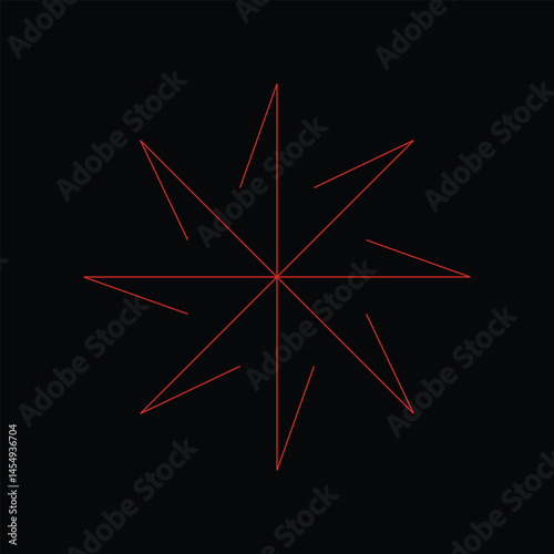 The Mysterious Octagram Geometric Shape on Dark Background Design