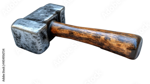 A sturdy hammer with a wooden handle and metallic head ideal for construction and DIY projects