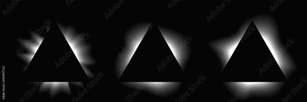 Set of triangle illuminate light frames Set of triangle illuminate light frames