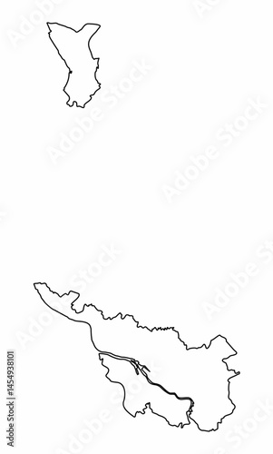 Obraz na płótnie Bremen outline map w salonie