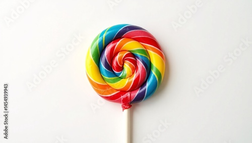 Wallpaper Mural Vibrant Rainbow Swirl Lollipop on White Background Torontodigital.ca