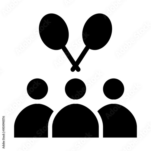 Tennis Crowd Glyph icons
