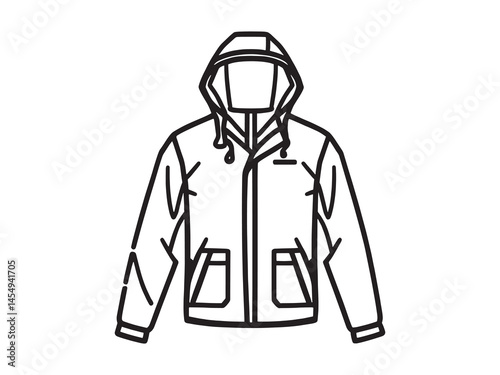 Rain Jacket line art icon simple creative concept