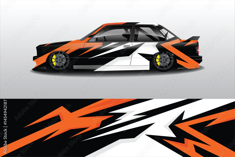 Stylishly Modified Car with Dynamic Graphics Design Stylishly Modified Car with Dynamic Graphics Design