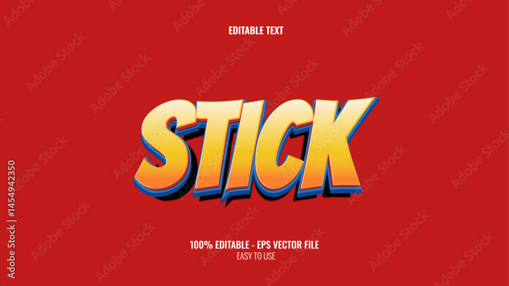 Stick text effect style, editable text effect Stick text effect style, editable text effect