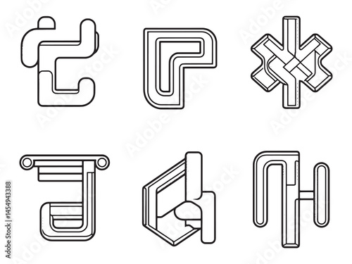 Rebar Bender Machine Line Art Vector Illustration