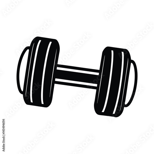 dumbbell icon simple outline vector art silhouette