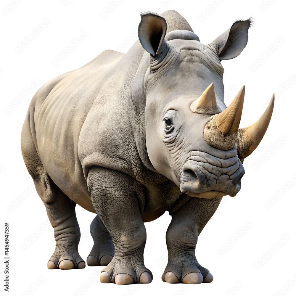 Fototapeta premium Photorealistic Rhino on White Background