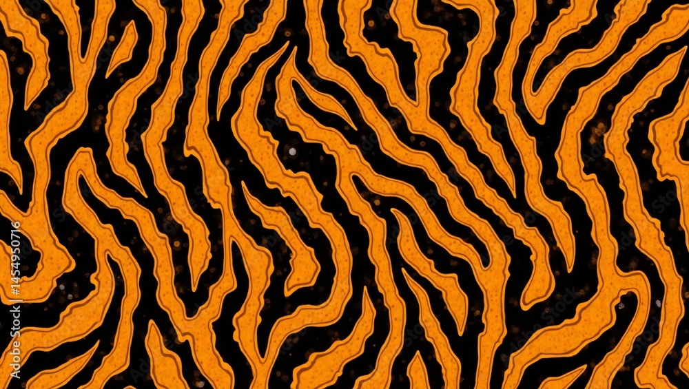 Striking Orange and Black Tiger Stripe Pattern Seamless Texture for Design Projects