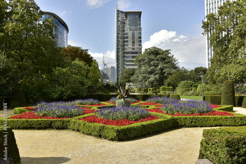 Naklejka premium Décoration florale en formes au jardin botanique de Bruxelles 