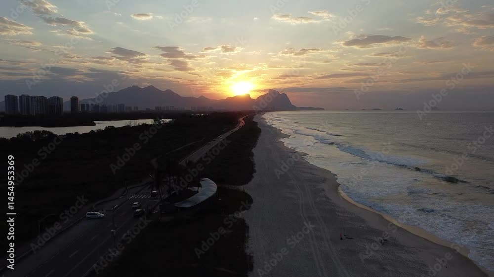 Pôr do sol na reserva do Recreio, Rio de Janeiro