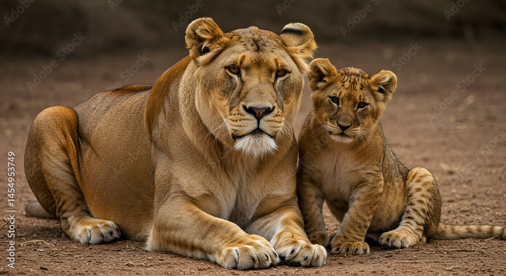 Obraz premium lioness and cubs