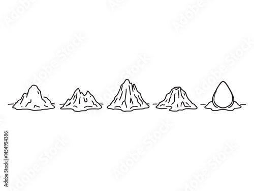Salt Lick Vector Illustration in Minimal Line Art Styl