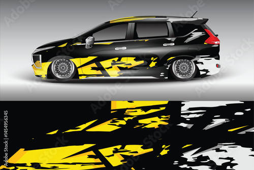 Sporty car design with dynamic graphics on display
