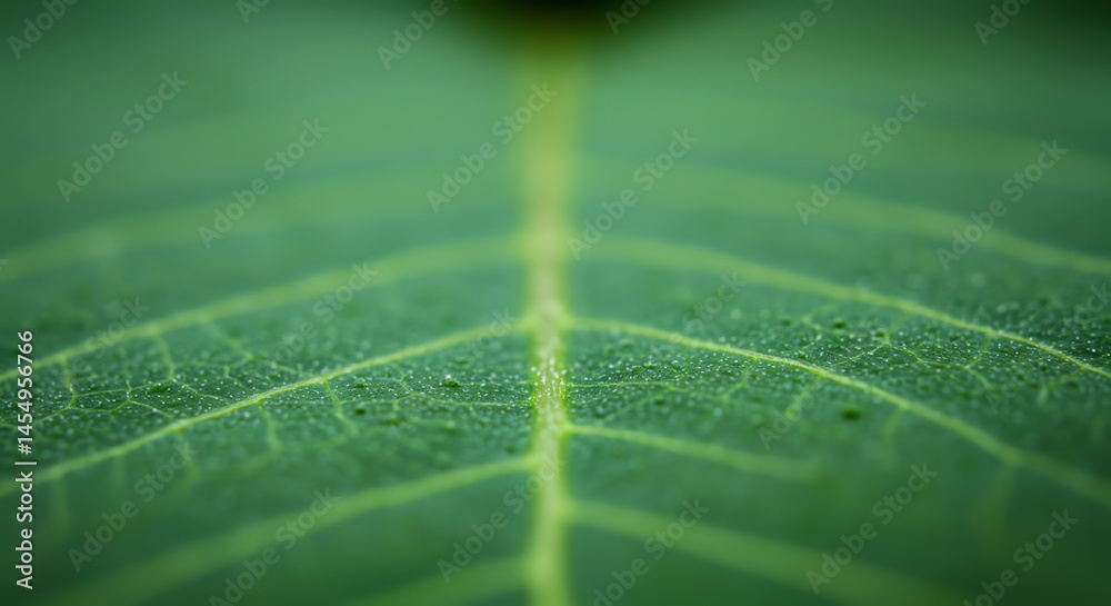 Green Leaf Close-up with Visible Veins Green Leaf Close-up with Visible Veins