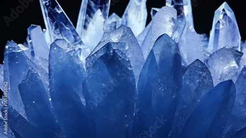 Stunning crystalline formations sparkling in serene darkness