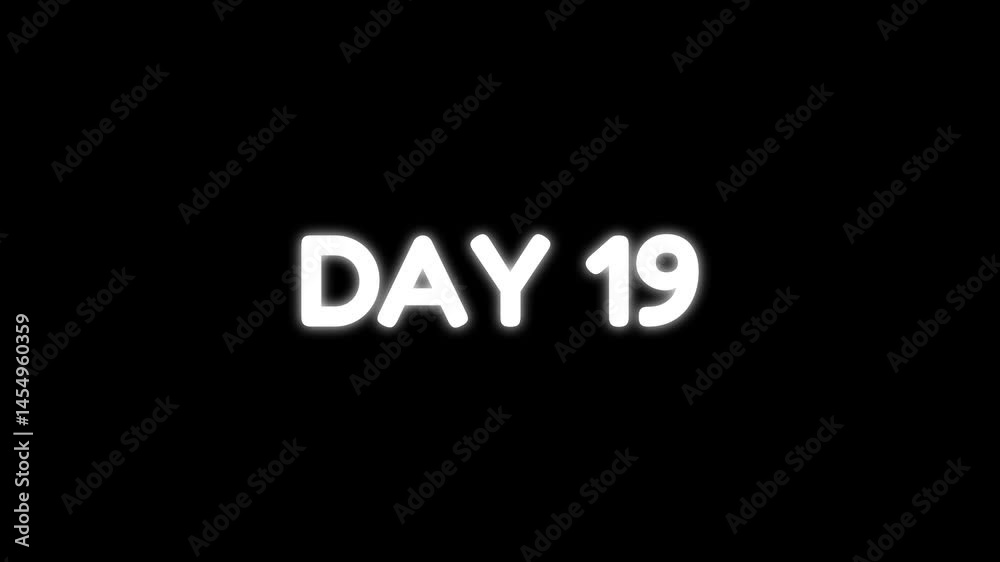 Day 1, 1 Day Text Animation Videos On Black Background. 1 Day To Go white Logo Animation Videos. white font against a solid black background centered well Day 1, 1 Day Text Animation Videos On Black Background. 1 Day To Go white Logo Animation Videos. white font against a solid black background centered well