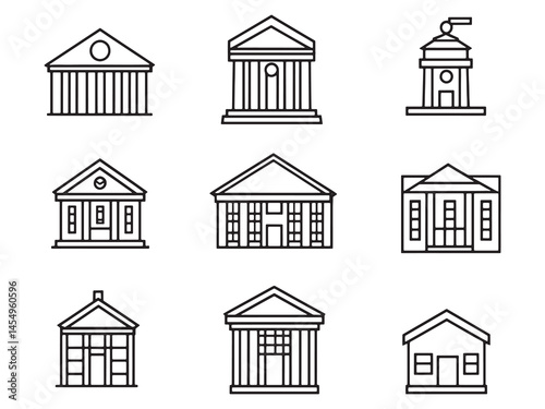 School Classroom Learning Line Art Vector Drawing