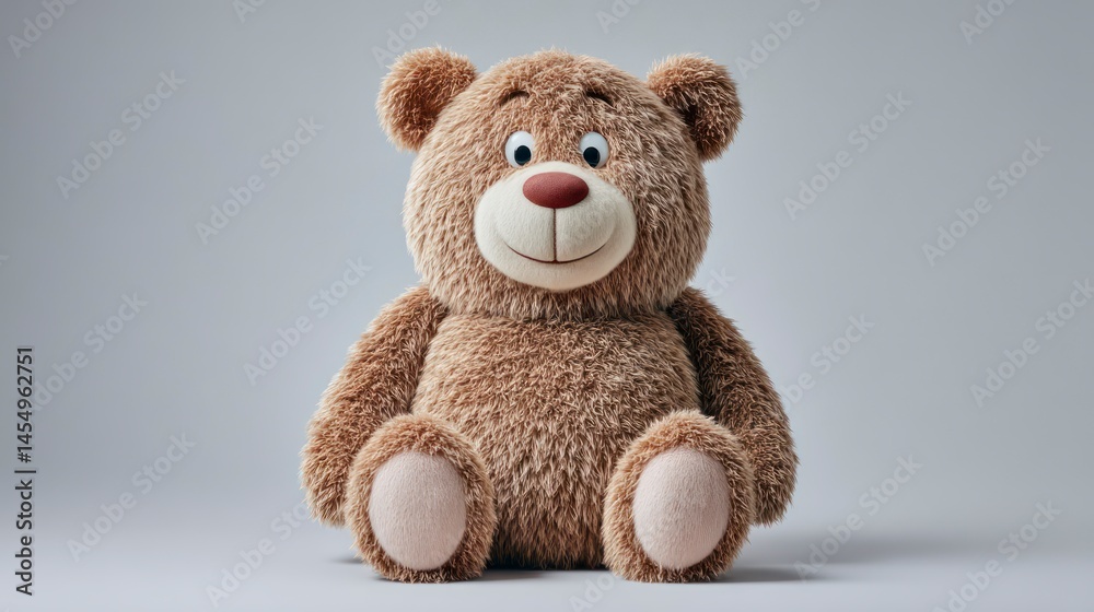 Obraz premium Cozy Teddy Bear with Expressive Eyes and Soft Fur Perfect for Comfort and Play