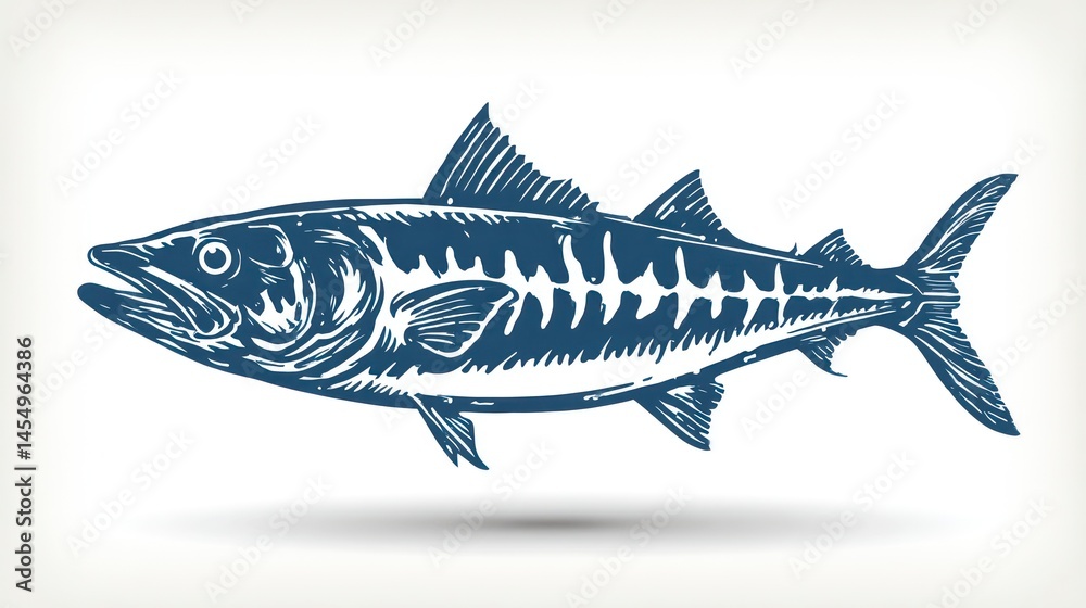 Obraz premium Detailed Illustration of a Fish with Intricate Scales and Fins Perfect for Nature and Wildlife