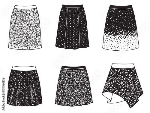 Sequin Skirt line art icon perfect for creative projects